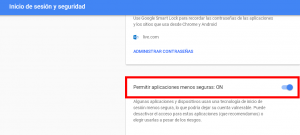 Aplicaciones menos seguras